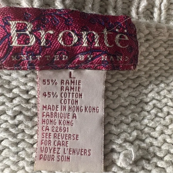 Vintage Bronte Knitted by Hand Cottagecore Granny Floral Sweater Size Large - Picture 10 of 16